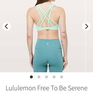 Lululemon Free to Be Serene Bra 6 Speed Short 2.5” 8 Toothpaste bundle set EUC